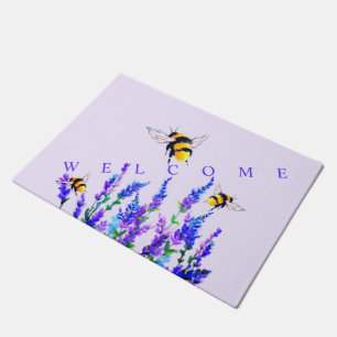 Paillasson Fleurs et Bees Doormat Ressort - Bienvenue
