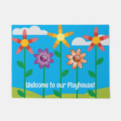 Paillasson Fleurs et Sky Playhouse pour enfants (Devant)
