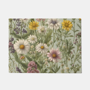 Paillasson Fleurs marguerites vintages et Fleurs sauvages