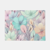 Paillasson Fleurs pastel et Feuilles sur Arrière - plan viole (Devant)