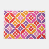 Paillasson Fleurs rétro sur les cercles du milieu du siècle M (Devant)