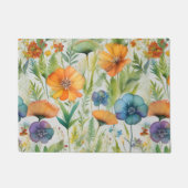 Paillasson Fleurs sauvages d'aquarelle de style français (Devant)