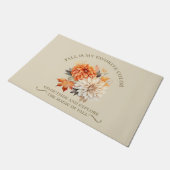 Paillasson Fleurs sauvages d'aquarelle feuilles automne citat (Incliné)