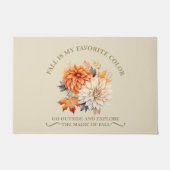 Paillasson Fleurs sauvages d'aquarelle feuilles automne citat (Devant)