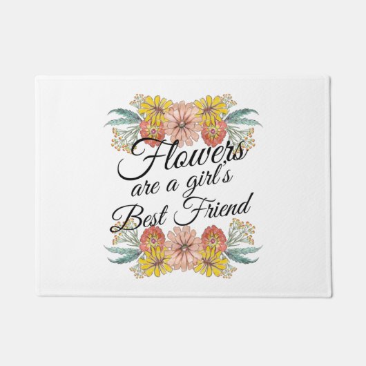 Paillasson Fleurs sont une fille meilleur ami - Zinnia Art (Devant)