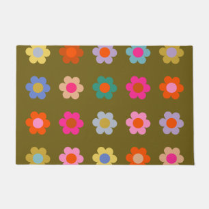 Paillasson Fleurs vintages florales Abstraites rétro