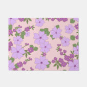 Paillasson Fleurs Violettes, Modèle Floral, Motif De Fleurs (Devant)