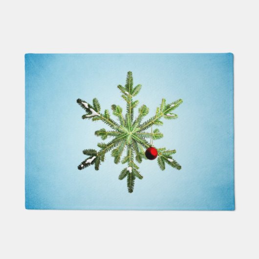 Paillasson Flocon de neige à pin de Noël (Devant)