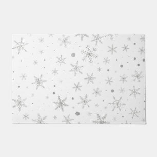 Paillasson Flocon de neige au crépuscule - Gris et blanc arg
