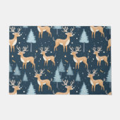 Paillasson Flocon de neige de rennes Noël Vert hiver moderne (Devant)