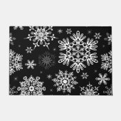 Paillasson Flocon de neige motif Noël noir blanc (Devant)
