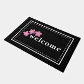 Paillasson Floral blanc noir moderne (Incliné)