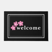 Paillasson Floral blanc noir moderne (Devant)