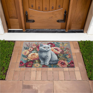 Paillasson Floral Delal British shorthair Chat, Cute Kitten