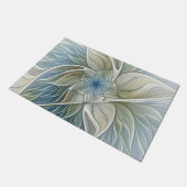 Paillasson Floral Dream Motif Abstrait Blue Khaki Fractal (Incliné)