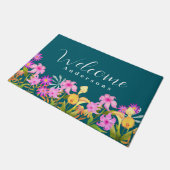 Paillasson Floral Garden Teal Welcome (Incliné)