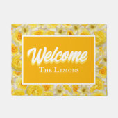 Paillasson Floral jaune et blanc Personnaliser l'entrée Accue (Devant)