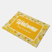 Paillasson Floral jaune et blanc Personnaliser l'entrée Accue (Incliné)