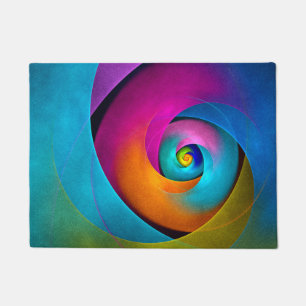 Paillasson Floral moderne Art Abstrait rose Bleu Motif #17