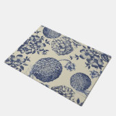 Paillasson Flore d'impression florale de fleurs bleues antiqu (Incliné)