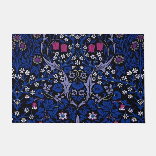 Paillasson Flore Vintage bleue, William Morris (Devant)