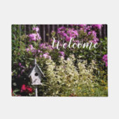 Paillasson Flower Garden Bird House Pastel Peinture (Devant)