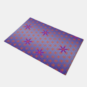 Paillasson Flower Of Life - timbre sans couture motif - bleu