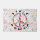 Paillasson Flower Power signe de paix I + votre backgr. & idé (Devant)