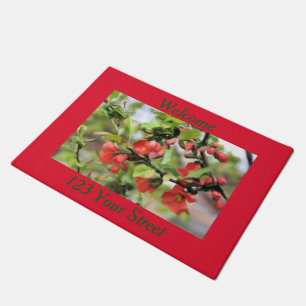Paillasson Flower Quince Red Blossings Bienvenue