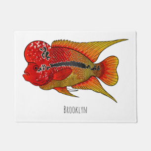 Paillasson Flowerhorn cichlid fish cartoon