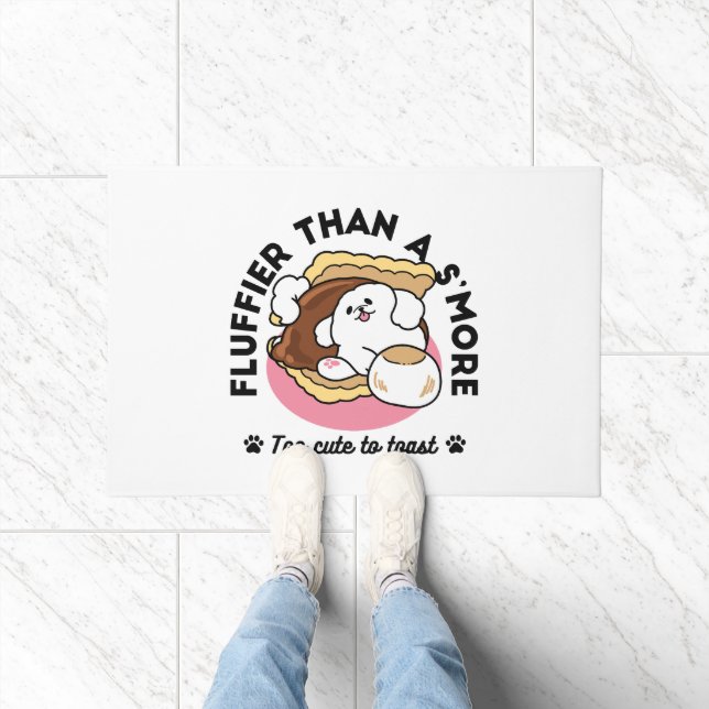 Paillasson Fluffier Tha’more - Chien mignon et Pun de dessert (Intérieur)