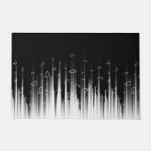 Paillasson Flux De Ligne Cerclée Noir Et Blanc (Devant)