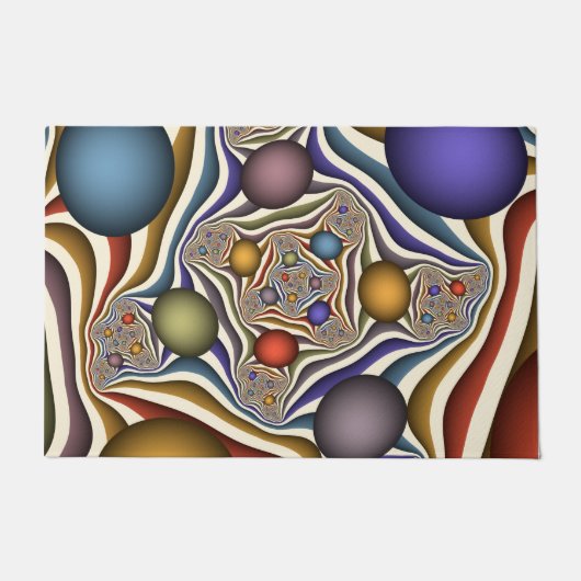 Paillasson Flying Up, Colorful Moderne Art Fractal Abstrait (Devant)