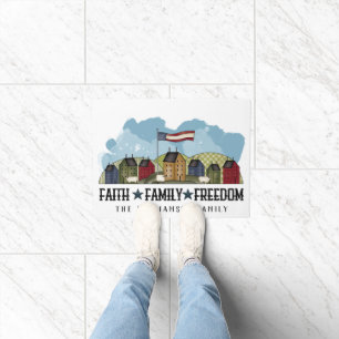 Paillasson Foi Liberté familiale Rustique Pays Porte Mat