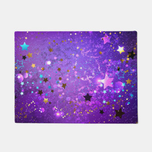Paillasson Fond en feuille de pourpre avec des étoiles