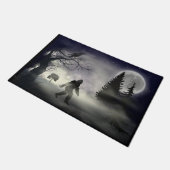 Paillasson Forêt de Foggy - Corbeau et Sasquatch de Bigfoot (Incliné)