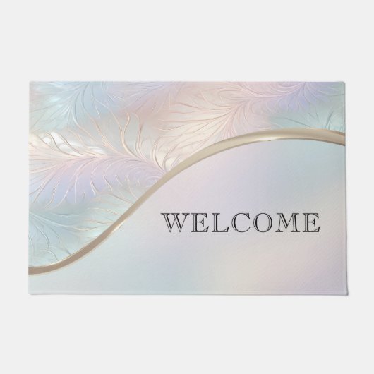 Paillasson Format Abstrait moderne de porte Iridescente (Devant)