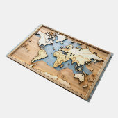 Paillasson Format de carte du monde 3D encadré (Incliné)