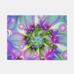 Paillasson Formes arrondies de spirale colorées Art fractal A