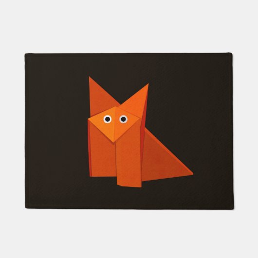 Paillasson Fox mignon foncé d'origami (Devant)