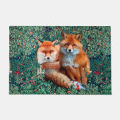 PAILLASSON FOXES ROUGES PARMI LA VERDURE, LE FOLIAGE ET LES F (Devant)