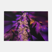 Paillasson fractale moderne en noir et violet (Devant)