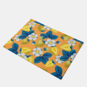 Paillasson Fraises jaunes sur orange (Incliné)