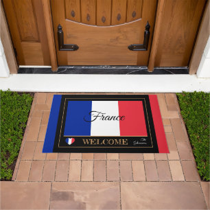 Paillasson France & France Drapeau mat / sports Bienvenue