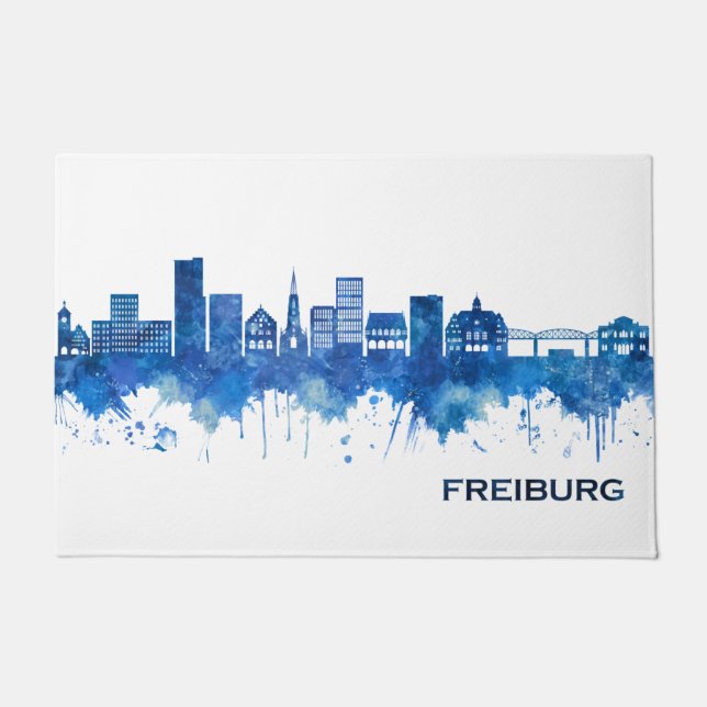Paillasson Freiburg Allemagne Skyline Blue (Devant)