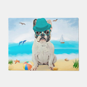 Paillasson French Bulldog sur la plage