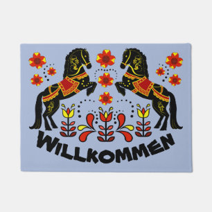 Paillasson Frison d'art populaire/rouge d'accueil/Willkommen