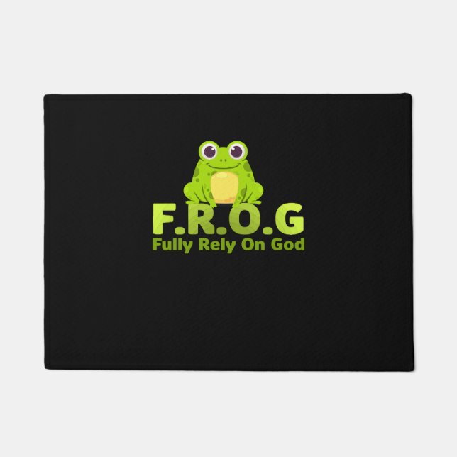 Paillasson FROG funny definition fully rely on god (Devant)