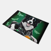 Paillasson Frontière Collie Chien Conduite Vélo St. Patrick's (Incliné)