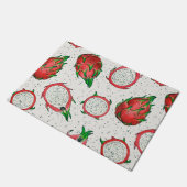 Paillasson Fruit de dragon rouge sur blanc (Incliné)